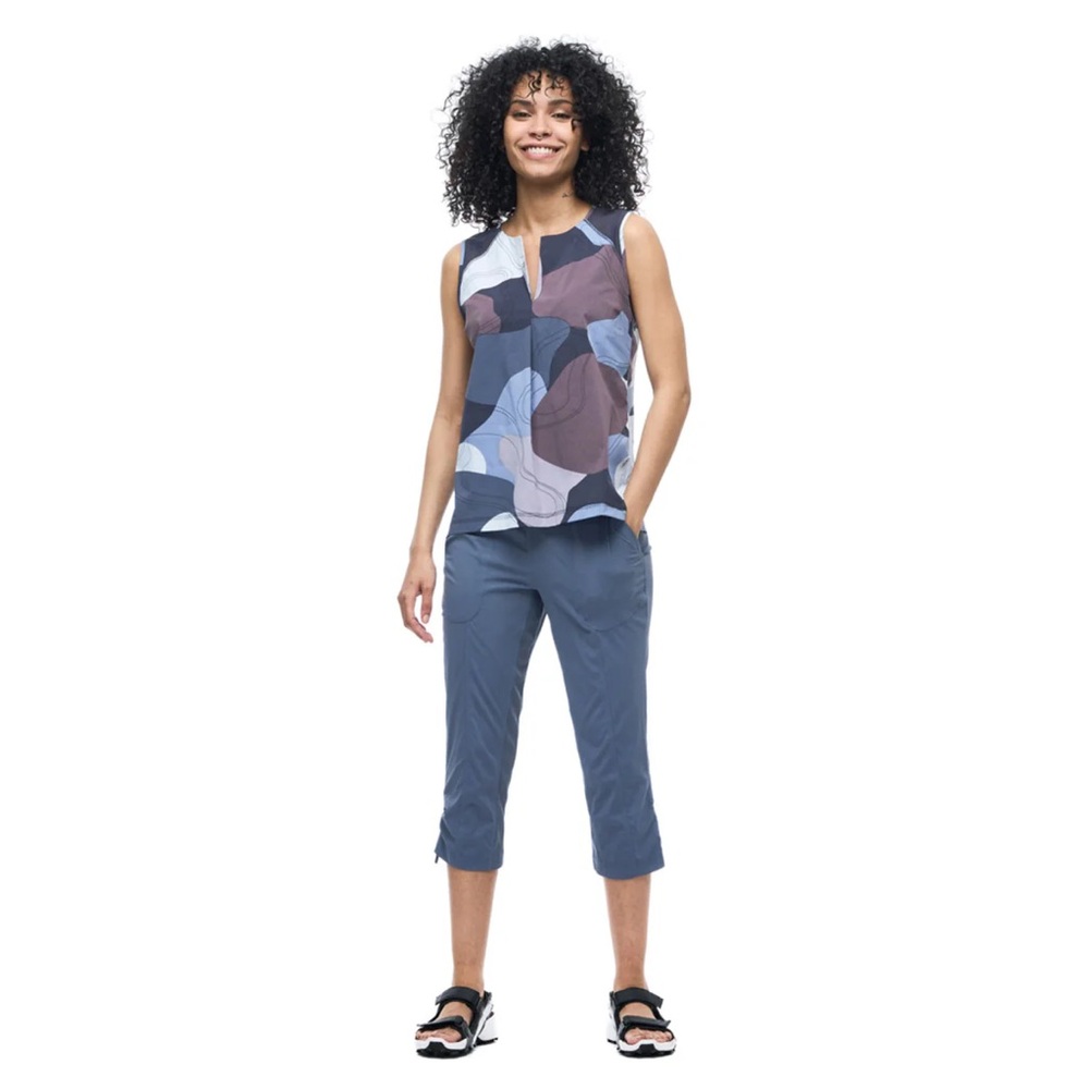 Indyeva Steek II Sleeveless Shirt Purple Blue Raindrop Rock Print Tank Top M